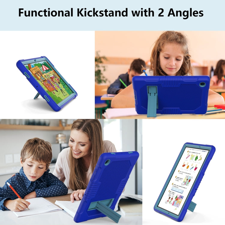 For Samsung Galaxy Tab A8 10.5 2021 X200 Contrast Color Robot Shockproof Silicone + PC Tablet Case(Sapphire Blue) - Other Galaxy Tab PC by buy2fix | Online Shopping UK | buy2fix