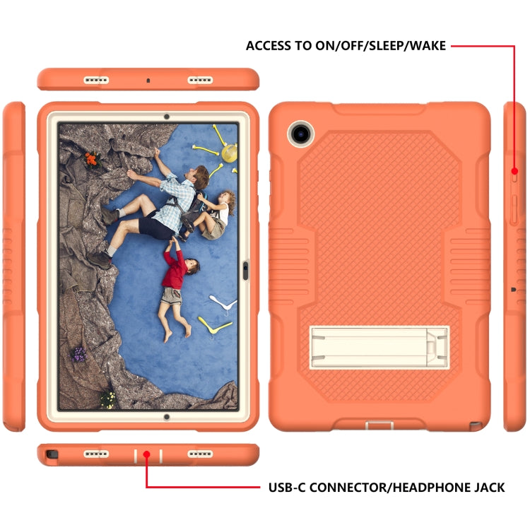 For Samsung Galaxy Tab A8 10.5 2021 X200 Contrast Color Robot Shockproof Silicone + PC Tablet Case(Orange) - Other Galaxy Tab PC by buy2fix | Online Shopping UK | buy2fix