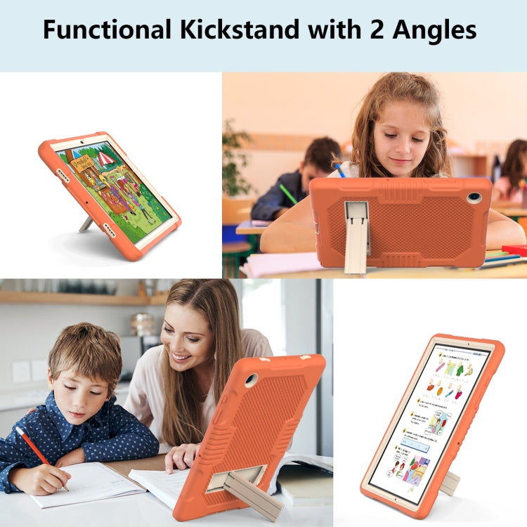 For Samsung Galaxy Tab A8 10.5 2021 X200 Contrast Color Robot Shockproof Silicone + PC Tablet Case(Orange) - Other Galaxy Tab PC by buy2fix | Online Shopping UK | buy2fix