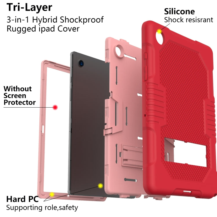 For Samsung Galaxy Tab A8 10.5 2021 X200 Contrast Color Robot Shockproof Silicone + PC Tablet Case(Red) - Other Galaxy Tab PC by buy2fix | Online Shopping UK | buy2fix