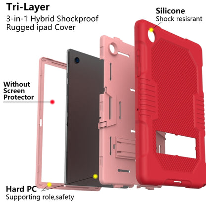 For Samsung Galaxy Tab A8 10.5 2021 X200 Contrast Color Robot Shockproof Silicone + PC Tablet Case(Red) - Other Galaxy Tab PC by buy2fix | Online Shopping UK | buy2fix