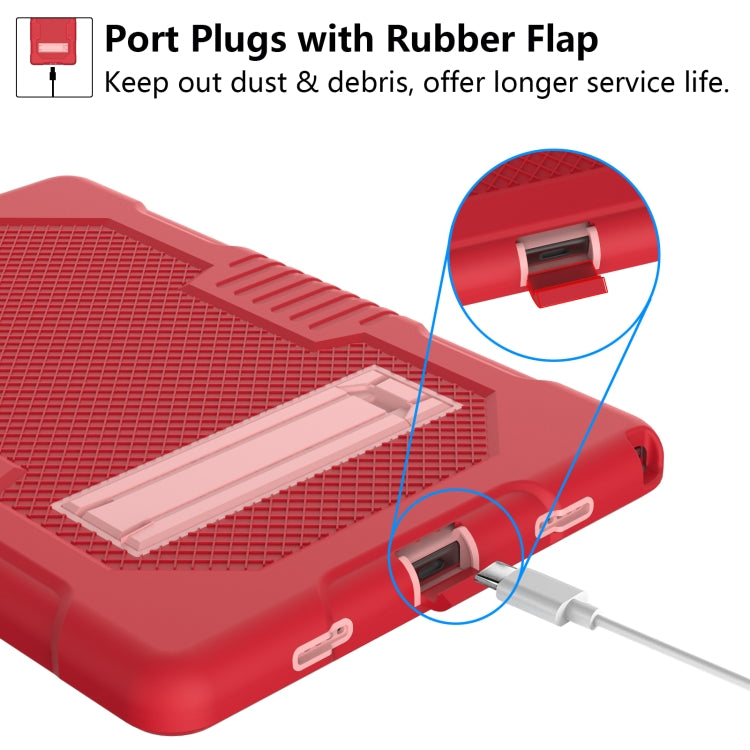 For Samsung Galaxy Tab A8 10.5 2021 X200 Contrast Color Robot Shockproof Silicone + PC Tablet Case(Red) - Other Galaxy Tab PC by buy2fix | Online Shopping UK | buy2fix