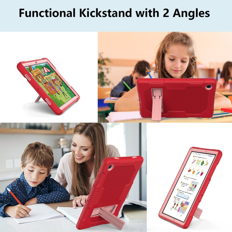 For Samsung Galaxy Tab A8 10.5 2021 X200 Contrast Color Robot Shockproof Silicone + PC Tablet Case(Red) - Other Galaxy Tab PC by buy2fix | Online Shopping UK | buy2fix