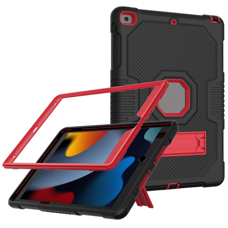 For iPad 10.2 2021 Contrast Color Robot Shockproof Silicone + PC Tablet Case(Black Red) - iPad 10.2 Cases by buy2fix | Online Shopping UK | buy2fix