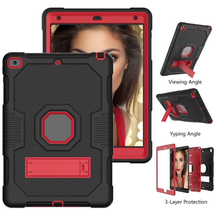 For iPad 10.2 2021 Contrast Color Robot Shockproof Silicone + PC Tablet Case(Black Red) - iPad 10.2 Cases by buy2fix | Online Shopping UK | buy2fix