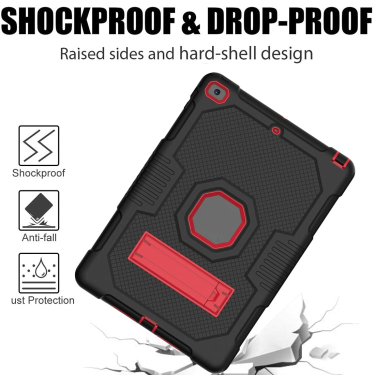 For iPad 10.2 2021 Contrast Color Robot Shockproof Silicone + PC Tablet Case(Black Red) - iPad 10.2 Cases by buy2fix | Online Shopping UK | buy2fix
