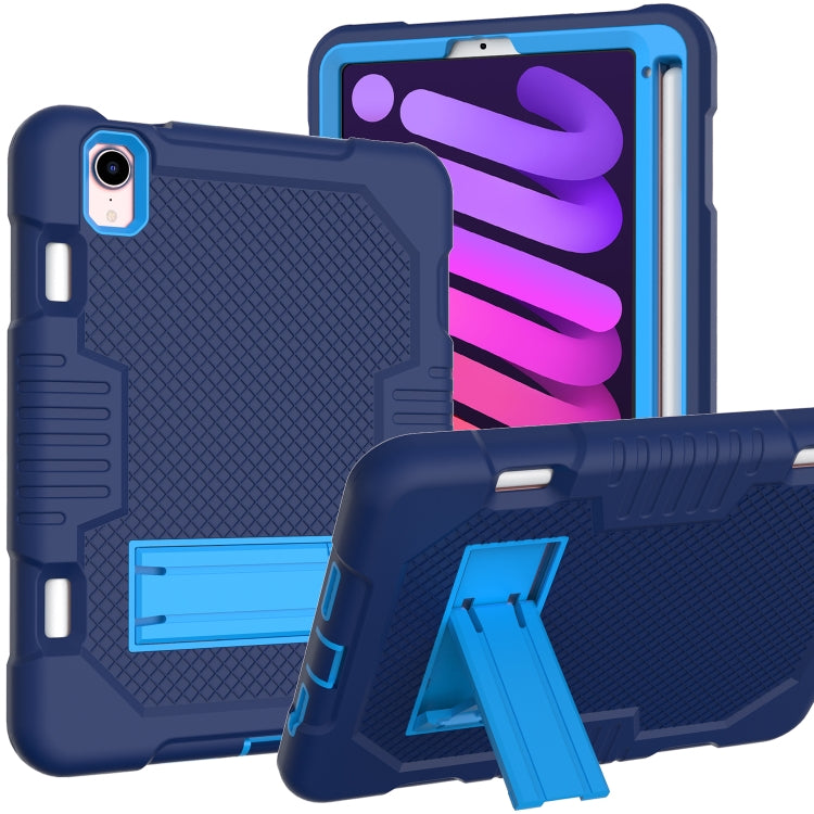 For iPad mini 2024 /mini 6 Contrast Color Robot Shockproof Silicone + PC Tablet Case(Navy Blue) - iPad mini 6 Cases by buy2fix | Online Shopping UK | buy2fix