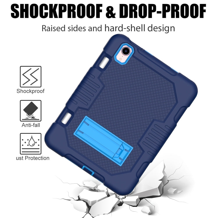 For iPad mini 2024 /mini 6 Contrast Color Robot Shockproof Silicone + PC Tablet Case(Navy Blue) - iPad mini 6 Cases by buy2fix | Online Shopping UK | buy2fix