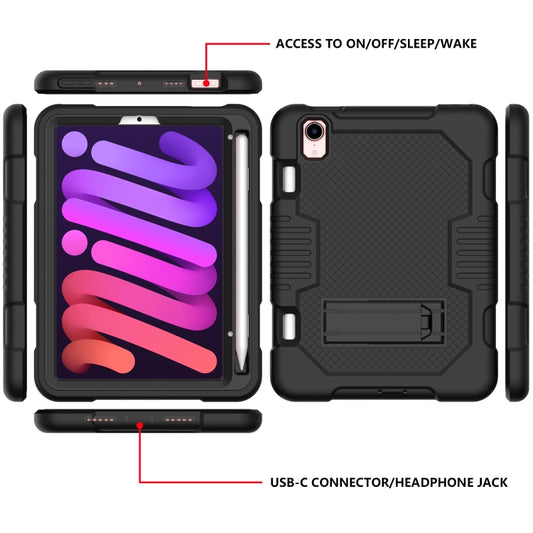 For iPad mini 2024 /mini 6 Contrast Color Robot Shockproof Silicone + PC Tablet Case(Black) - iPad mini 6 Cases by buy2fix | Online Shopping UK | buy2fix