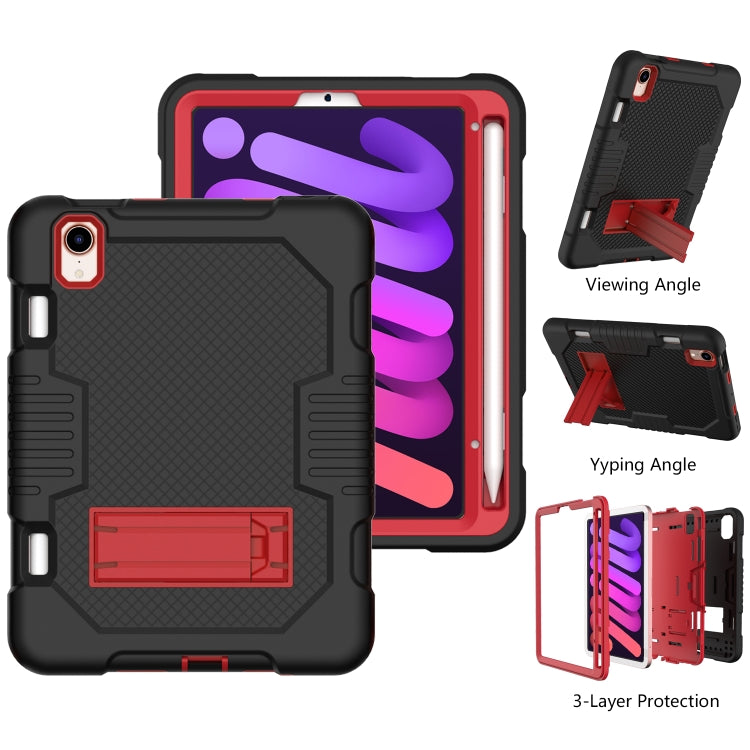 For iPad mini 2024 /mini 6 Contrast Color Robot Shockproof Silicone + PC Tablet Case(Black Red) - iPad mini 6 Cases by buy2fix | Online Shopping UK | buy2fix