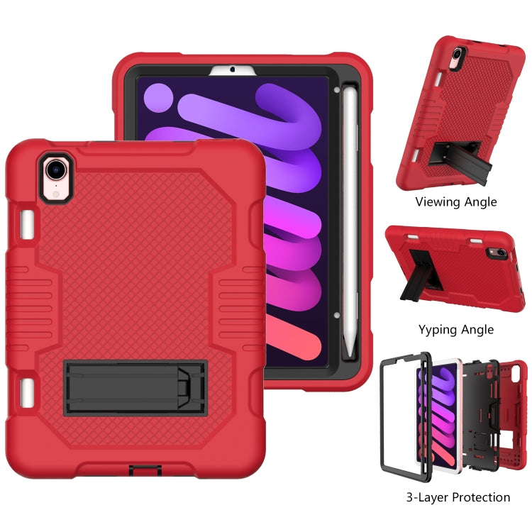 For iPad mini 2024 /mini 6 Contrast Color Robot Shockproof Silicone + PC Tablet Case(Red Black) - iPad mini 6 Cases by buy2fix | Online Shopping UK | buy2fix