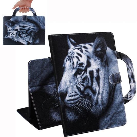 For iPad 11 (2020) 3D Colored Drawing Horizontal Flip Leather Tablet Case with Holder & Card Slot & Wallet & Handle(White Tiger) - iPad Pro 11 (2020) Cases by buy2fix | Online Shopping UK | buy2fix
