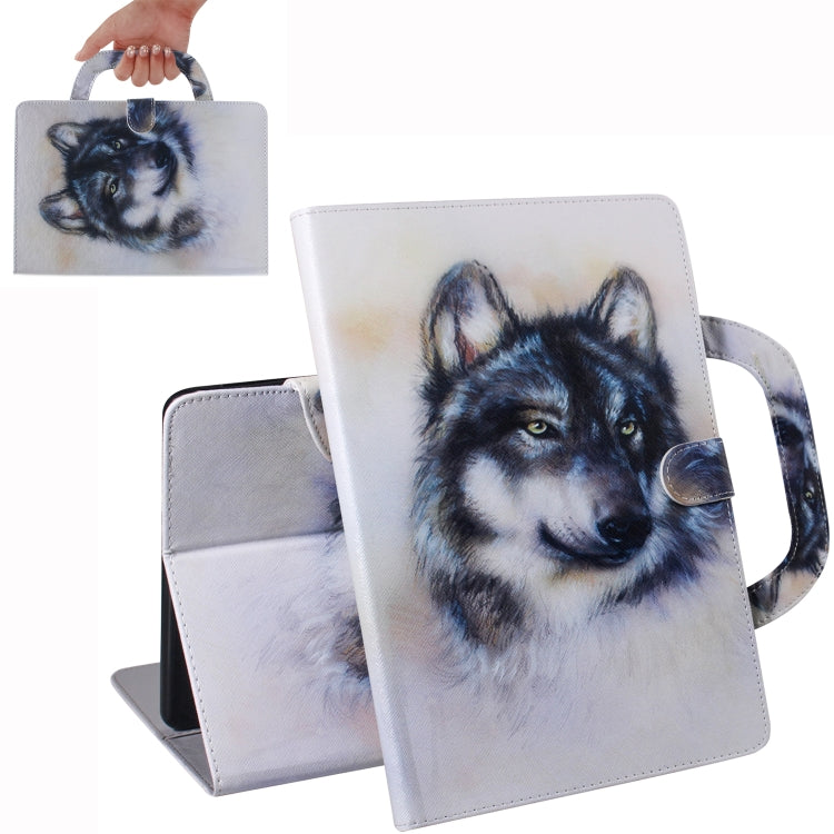 For iPad 11 (2020) 3D Colored Drawing Horizontal Flip Leather Tablet Case with Holder & Card Slot & Wallet & Handle(White Wolf) - iPad Pro 11 (2020) Cases by buy2fix | Online Shopping UK | buy2fix