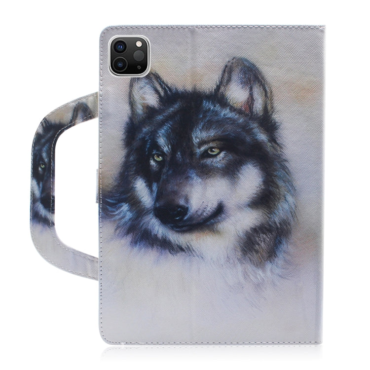 For iPad 11 (2020) 3D Colored Drawing Horizontal Flip Leather Tablet Case with Holder & Card Slot & Wallet & Handle(White Wolf) - iPad Pro 11 (2020) Cases by buy2fix | Online Shopping UK | buy2fix