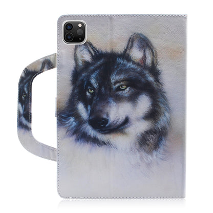 For iPad 11 (2020) 3D Colored Drawing Horizontal Flip Leather Tablet Case with Holder & Card Slot & Wallet & Handle(White Wolf) - iPad Pro 11 (2020) Cases by buy2fix | Online Shopping UK | buy2fix