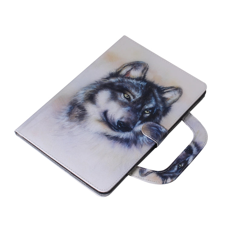 For iPad 11 (2020) 3D Colored Drawing Horizontal Flip Leather Tablet Case with Holder & Card Slot & Wallet & Handle(White Wolf) - iPad Pro 11 (2020) Cases by buy2fix | Online Shopping UK | buy2fix