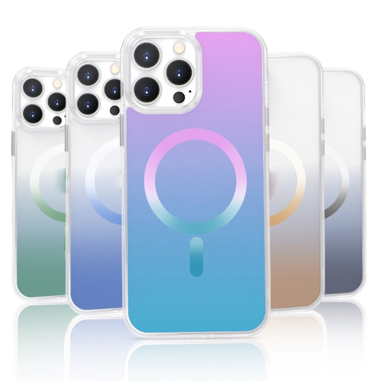 For iPhone 14 Gradient Magsafe Magnetic Phone Case (Pink Blue) - iPhone 14 Cases by buy2fix | Online Shopping UK | buy2fix