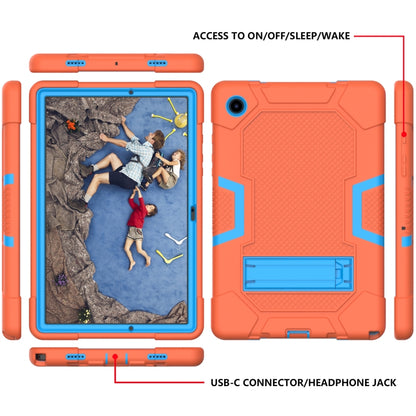 For Samsung Galaxy Tab A8 10.5 2021 X200 Contrast Color Robot Silicone + PC Tablet Case(Orange Blue) - Other Galaxy Tab PC by buy2fix | Online Shopping UK | buy2fix