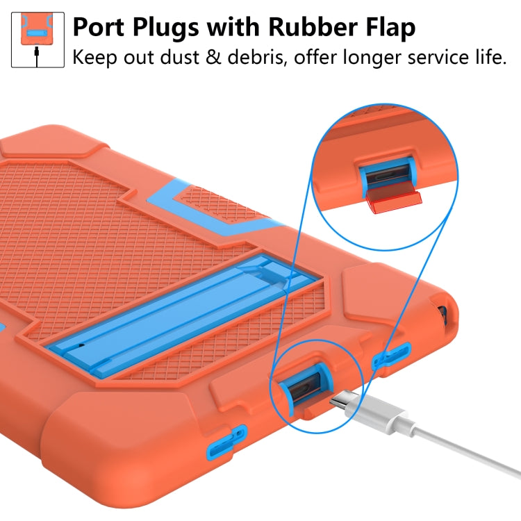 For Samsung Galaxy Tab A8 10.5 2021 X200 Contrast Color Robot Silicone + PC Tablet Case(Orange Blue) - Other Galaxy Tab PC by buy2fix | Online Shopping UK | buy2fix