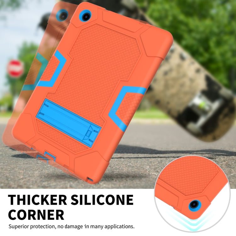 For Samsung Galaxy Tab A8 10.5 2021 X200 Contrast Color Robot Silicone + PC Tablet Case(Orange Blue) - Other Galaxy Tab PC by buy2fix | Online Shopping UK | buy2fix