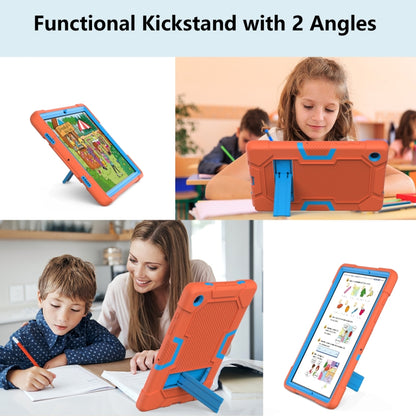 For Samsung Galaxy Tab A8 10.5 2021 X200 Contrast Color Robot Silicone + PC Tablet Case(Orange Blue) - Other Galaxy Tab PC by buy2fix | Online Shopping UK | buy2fix