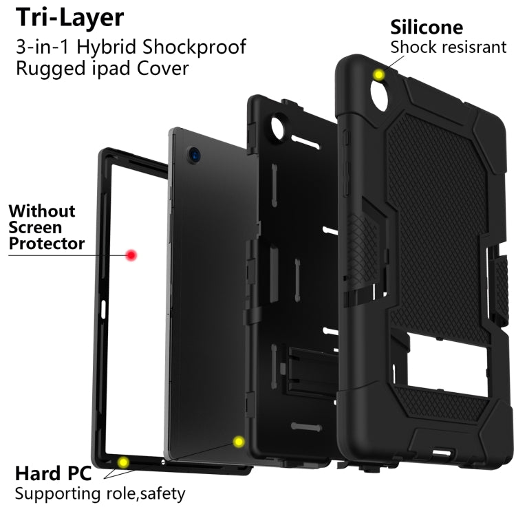 For Samsung Galaxy Tab A8 10.5 2021 X200 Contrast Color Robot Silicone + PC Tablet Case(Black) - Other Galaxy Tab PC by buy2fix | Online Shopping UK | buy2fix