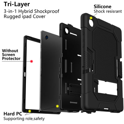 For Samsung Galaxy Tab A8 10.5 2021 X200 Contrast Color Robot Silicone + PC Tablet Case(Black) - Other Galaxy Tab PC by buy2fix | Online Shopping UK | buy2fix