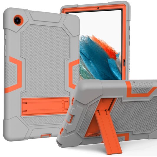 For Samsung Galaxy Tab A8 10.5 2021 X200 Contrast Color Robot Silicone + PC Tablet Case(Grey Orange) - Other Galaxy Tab PC by buy2fix | Online Shopping UK | buy2fix