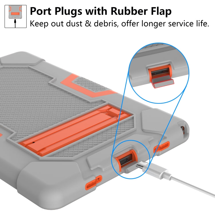 For Samsung Galaxy Tab A8 10.5 2021 X200 Contrast Color Robot Silicone + PC Tablet Case(Grey Orange) - Other Galaxy Tab PC by buy2fix | Online Shopping UK | buy2fix