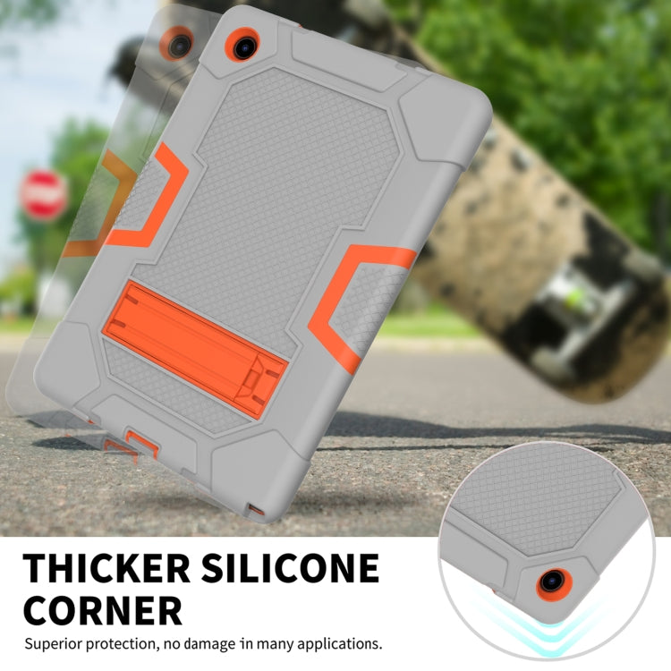 For Samsung Galaxy Tab A8 10.5 2021 X200 Contrast Color Robot Silicone + PC Tablet Case(Grey Orange) - Other Galaxy Tab PC by buy2fix | Online Shopping UK | buy2fix