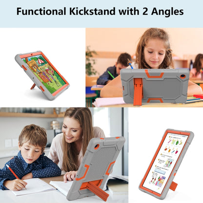 For Samsung Galaxy Tab A8 10.5 2021 X200 Contrast Color Robot Silicone + PC Tablet Case(Grey Orange) - Other Galaxy Tab PC by buy2fix | Online Shopping UK | buy2fix