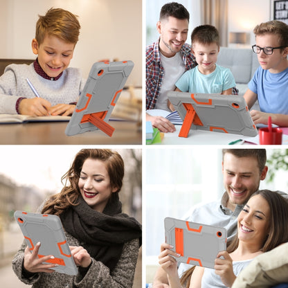 For Samsung Galaxy Tab A8 10.5 2021 X200 Contrast Color Robot Silicone + PC Tablet Case(Grey Orange) - Other Galaxy Tab PC by buy2fix | Online Shopping UK | buy2fix