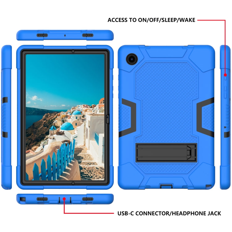 For Samsung Galaxy Tab A8 10.5 2021 X200 Contrast Color Robot Silicone + PC Tablet Case(Blue Black) - Other Galaxy Tab PC by buy2fix | Online Shopping UK | buy2fix