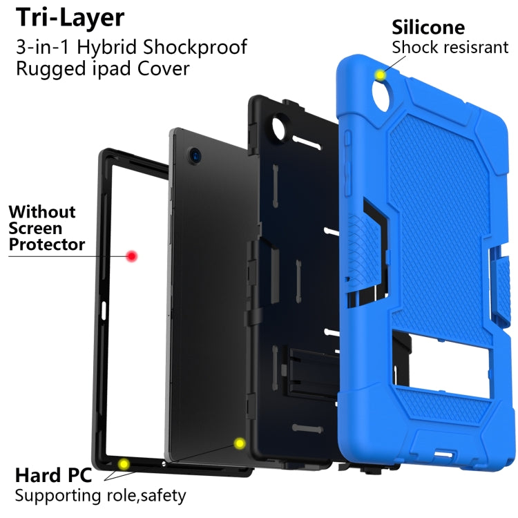For Samsung Galaxy Tab A8 10.5 2021 X200 Contrast Color Robot Silicone + PC Tablet Case(Blue Black) - Other Galaxy Tab PC by buy2fix | Online Shopping UK | buy2fix