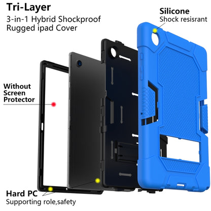 For Samsung Galaxy Tab A8 10.5 2021 X200 Contrast Color Robot Silicone + PC Tablet Case(Blue Black) - Other Galaxy Tab PC by buy2fix | Online Shopping UK | buy2fix