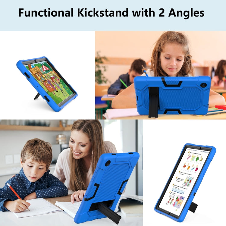 For Samsung Galaxy Tab A8 10.5 2021 X200 Contrast Color Robot Silicone + PC Tablet Case(Blue Black) - Other Galaxy Tab PC by buy2fix | Online Shopping UK | buy2fix