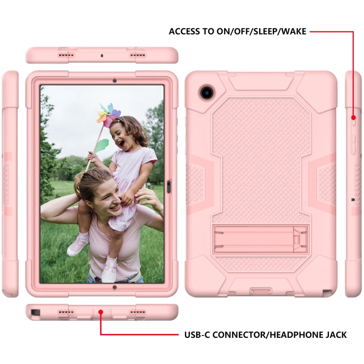 For Samsung Galaxy Tab A8 10.5 2021 X200 Contrast Color Robot Silicone + PC Tablet Case(Rose Gold) - Other Galaxy Tab PC by buy2fix | Online Shopping UK | buy2fix