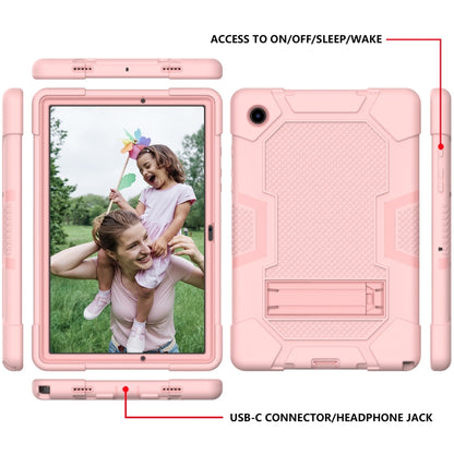 For Samsung Galaxy Tab A8 10.5 2021 X200 Contrast Color Robot Silicone + PC Tablet Case(Rose Gold) - Other Galaxy Tab PC by buy2fix | Online Shopping UK | buy2fix