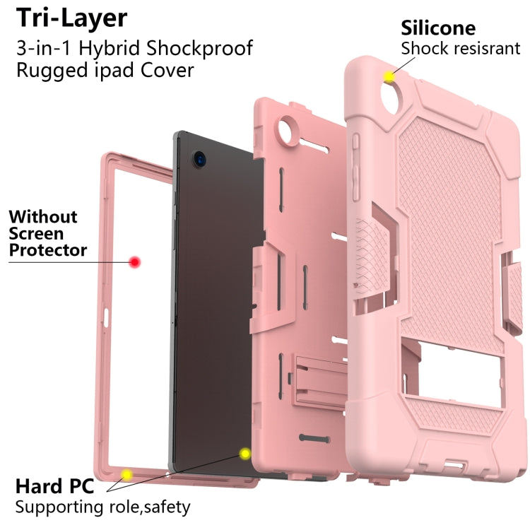For Samsung Galaxy Tab A8 10.5 2021 X200 Contrast Color Robot Silicone + PC Tablet Case(Rose Gold) - Other Galaxy Tab PC by buy2fix | Online Shopping UK | buy2fix