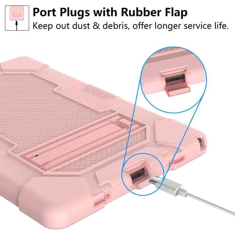 For Samsung Galaxy Tab A8 10.5 2021 X200 Contrast Color Robot Silicone + PC Tablet Case(Rose Gold) - Other Galaxy Tab PC by buy2fix | Online Shopping UK | buy2fix