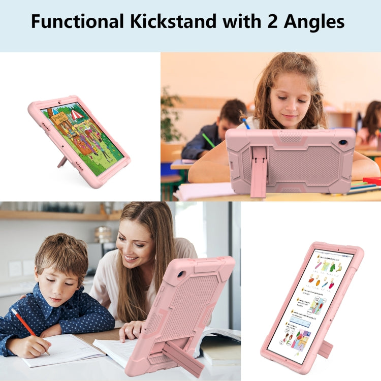 For Samsung Galaxy Tab A8 10.5 2021 X200 Contrast Color Robot Silicone + PC Tablet Case(Rose Gold) - Other Galaxy Tab PC by buy2fix | Online Shopping UK | buy2fix