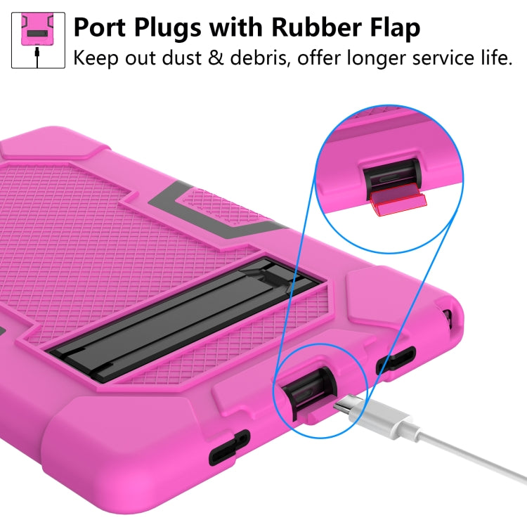 For Samsung Galaxy Tab A8 10.5 2021 X200 Contrast Color Robot Silicone + PC Tablet Case(Rose Red Black) - Other Galaxy Tab PC by buy2fix | Online Shopping UK | buy2fix