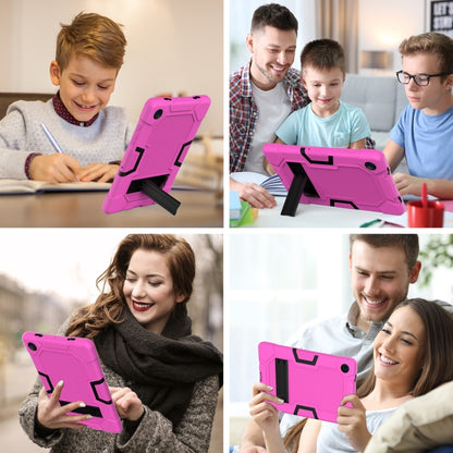 For Samsung Galaxy Tab A8 10.5 2021 X200 Contrast Color Robot Silicone + PC Tablet Case(Rose Red Black) - Other Galaxy Tab PC by buy2fix | Online Shopping UK | buy2fix