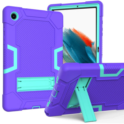 For Samsung Galaxy Tab A8 10.5 2021 X200 Contrast Color Robot Silicone + PC Tablet Case(Purple Mint Green) - Other Galaxy Tab PC by buy2fix | Online Shopping UK | buy2fix