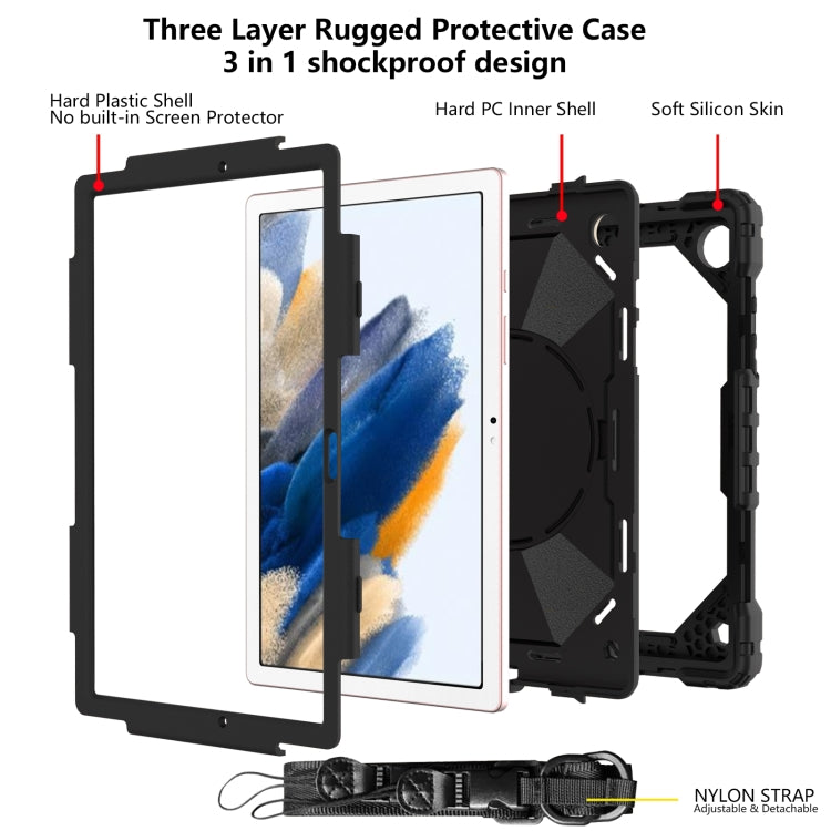 For Samsung Galaxy Tab A8 10.5 2021 X200 Contrast Color Robot Silicone + PC Tablet Case(Black) - Other Galaxy Tab PC by buy2fix | Online Shopping UK | buy2fix