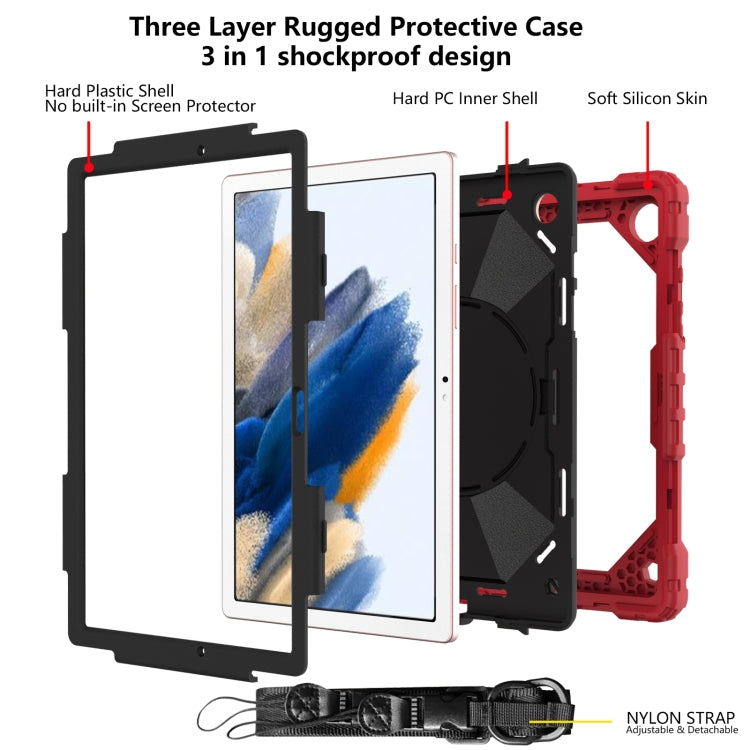 For Samsung Galaxy Tab A8 10.5 2021 X200 Contrast Color Robot Silicone + PC Tablet Case(Red+Black) - Other Galaxy Tab PC by buy2fix | Online Shopping UK | buy2fix