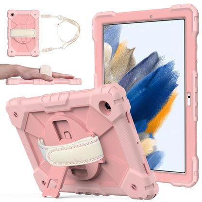 For Samsung Galaxy Tab A8 10.5 2021 X200 Contrast Color Robot Silicone + PC Tablet Case(Rose Gold) - Other Galaxy Tab PC by buy2fix | Online Shopping UK | buy2fix