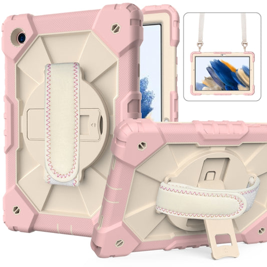 For Samsung Galaxy Tab A8 10.5 2021 X200 Contrast Color Robot Silicone + PC Tablet Case(Rose Gold+Beige) - Other Galaxy Tab PC by buy2fix | Online Shopping UK | buy2fix