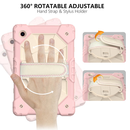 For Samsung Galaxy Tab A8 10.5 2021 X200 Contrast Color Robot Silicone + PC Tablet Case(Rose Gold+Beige) - Other Galaxy Tab PC by buy2fix | Online Shopping UK | buy2fix