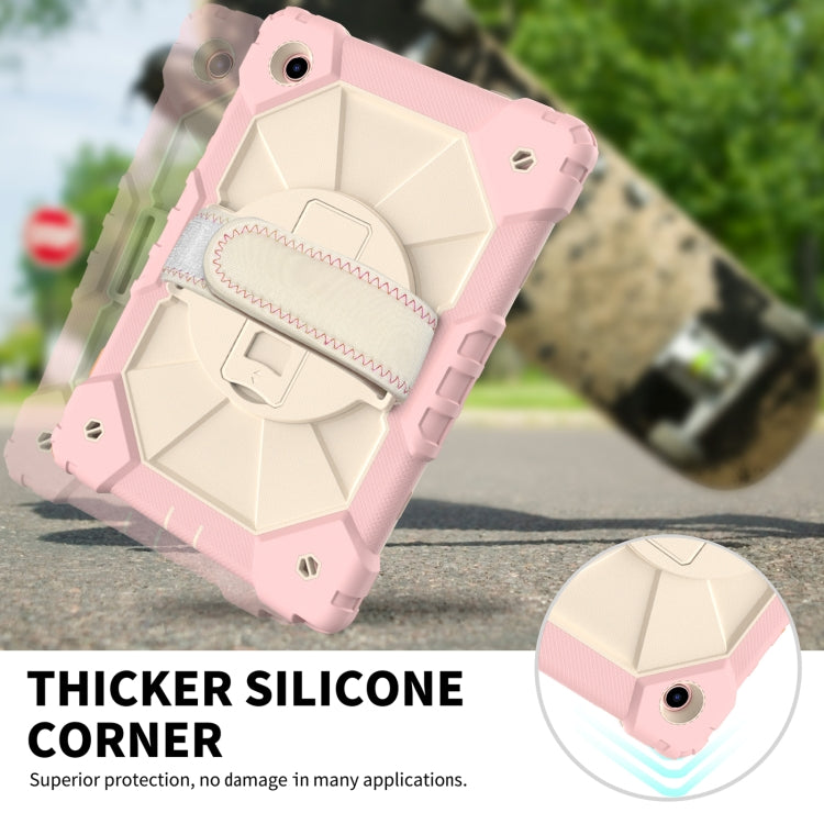 For Samsung Galaxy Tab A8 10.5 2021 X200 Contrast Color Robot Silicone + PC Tablet Case(Rose Gold+Beige) - Other Galaxy Tab PC by buy2fix | Online Shopping UK | buy2fix